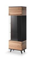 Vitrina Halmar Random W-1, ąžuolo/juodos spalvos