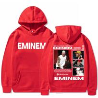 Raperis Eminem Marshall Bruce Mathers Kelioniniai gobtuvai Vyrams Moterims Laisvalaikio vilnos liemenė-megztinis Madingas Hip Hop Retro gobtuvas S raudona