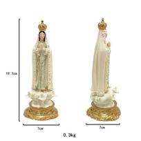 Katalikų statula Fatimos Dievo Motina Statula Mergelės Marijos figūrėlė Religinės dovanos Altoriaus dekoracija Figūrėlės ornamentai rankomis dažyti šviesiai geltonos spalvos