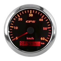 85 mm GPS greičio matuoklis 0–60 KM/h LCD ekranas Odometras su reguliuojamu foniniu apšvietimu Automobiliams, Valtims 9–32 V DC Juodas juoda