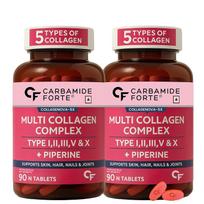 Carbamide Forte Multi Collagen Peptide Tablets 90 X Pack of 2 | Type I II III V X | Skin Hair Nails Joints