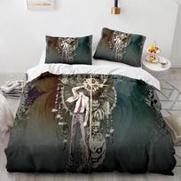 3D Death Note Anime Bedding Set Soft Quilt Duvet Cover With Pillowcase For Single Twin Full Queen King Size Decorative Bed EU Single(135*200cm)3pcs