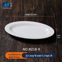Melamino balta ovali žuvies lėkštė – Storas imituoto porceliano, 16 colių dydžio, viešbučiams A5 Melamine Oval Plate