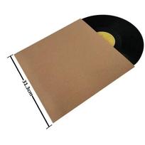 Naudingas 12 colių vinilinių plokštelių dėklas Kvadratinis Užsegamas LP vinilinių plokštelių viršelis Plokštelių laikymo krepšiai ruda