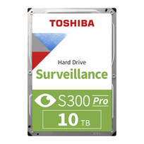 HDD Video Surveillance TOSHIBA S300 PRO 10TB CMR, 3.5'', 512MB, 7200RPM, SATA, 64 cameras, 24/7, TBW: 300