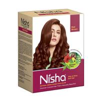 Nisha Natural Henna Hair Colour Red Brown 90g Pack of 1 Herbal Semi-Permanent Hair Dye for Silky Shiny Hair