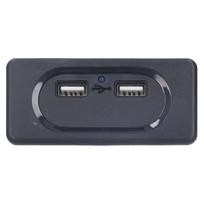 Kemperio USB įkroviklis, didelės spartos, dviejų prievadų, su išmaniąja grandine, automobilio įkroviklio lizdas su mėlynu LED
