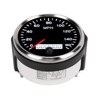 3,3 colio 12V 24V Spidometras 0–160 MPH Greičio matuoklis LCD ekranas su baltu gintarini apšvietimu automobiliui, sunkvežimiui, valčiai