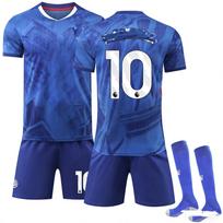 Paaugliams Vaikams Suaugusiems Futbolo Apranga Sportiniai Treniruočių Marškinėliai su Kojinėmis 25/26 Chelsea Namų #10 Palmer 16 mėlyna