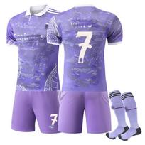 Paaugliams Vaikams Suaugusiems Futbolo Aprangos Sportinio Treniruočių Džersio Rinkinys su Kojinėmis 25/26 Real Madrid Drakono Rašto Kostiumas #7 Vini JR 16