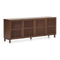 Tamsiai rudos spalvos šoninė spintelė iš riešutmedžio 181x71,5x42,5 cm Beyla – Kave Home
