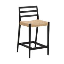 Juodos spalvos/natūralios spalvos iš ąžuolo masyvo baro taburetė (sėdynės aukštis 65 cm) Analy – Kave Home