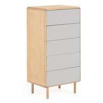 Pilkos spalvos/natūralios spalvos šoninė spintelė iš uosio 60x117x42 cm Anielle – Kave Home