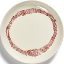 Serax Desertinės lėkštės Feast, 16 cm, baltos-raudonos, 4 vnt.