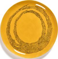 Serax Lėkštės pietų Feast, su taškeliais, 26,5 cm, geltonai juodos, 2 vnt.