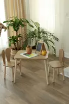 Vaikiškas stalo komplektas, Hanah Home, ruda, 50 x 60 x 45, cm