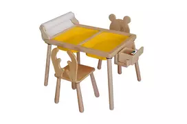 Vaikiškas stalo komplektas, Hanah Home, ritininis, geltonas