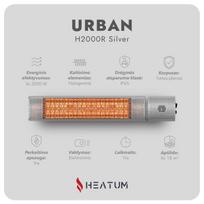 Pastatomas Infraraudonųjų spindulių šildytuvas Heatum H2000R URBAN SILVER su vienkoju stovu
