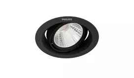 Įleidžiamas LED šviestuvas PHILIPS POMERON SCENE SWITCH, 7W 2700K, 420lm dim, juodas, Ø9cm