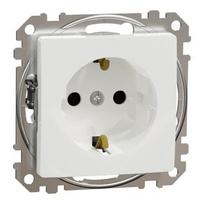 Kištukinis lizdas su įžeminimu ir apsauga nuo vaikų Schneider Electric Sedna Design SDD111022 (baltas)