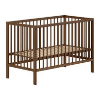 Rudos spalvos iš buko masyvo vaikiška lovelė reguliuojamas aukštis 60x120 cm Dino – Vipack