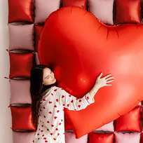 XXL folinis širdies formos balionas „Gigantiška širdis“ – raudonas, 160 × 160 cm