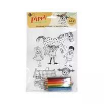 PIPPI Spalvinami lipdukai „Pepė Ilgakojinė“, 3 lapai
