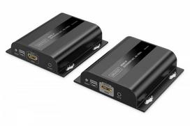 Digitus HDMI 4k/60hz susuktos poros cat.6 ilgintuvas per IP 1g arba iki 120m/200m, maks. 253 imtuvai, IR valdymas - rinkinys