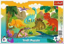 Trefl Dėlionė rėmelyje „Dinozaurai“, 15 det.
