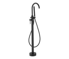 Laisvai pastatomas 116 cm vonios komplektas su maišytuvu, juodas
