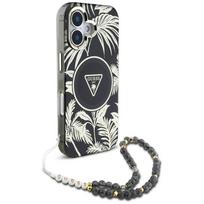 Guess Palmų Medžiai Triangular Perliuko Diržo MagSafe dėklas iPhone 16 juodas