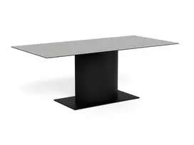 Marbella dining table, Top ceramic grey Anista, Base steel matt black, 200x100x75.5 cm
