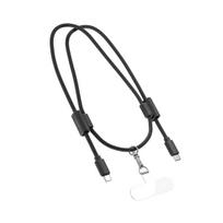 Epico Phone Lanyard with USB-C to USB-C Cable 60W - Black