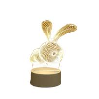 3D lempa "Triušis", 3 spalvos