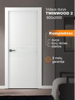 Vidaus durys 800х2000 "Twinwood 2" komplektuojamos su teleskopine stakta ir apvadais