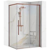 Dušo Kabina Rea Solar 100X80 Brush Copper + Dušo Irklavimo Baseinas Savoy White