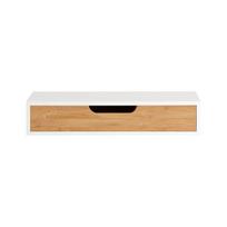 Pakabinama sieninė lentyna su stalčiumi 40x25x8cm., šviesiai rudos/baltos spalvos