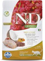 Sausas pašaras katėms FARMINA N&D QUINOA CAT Dry SKIN&COAT Quail&Coconut ADULT 300g