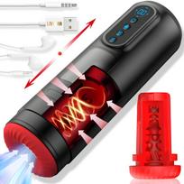Automatinis masturbatorius LIVMAN MMA-085 vyrams su 9 vibracijos, čiulpimo ir teleskopiniais režimais ir šildymo funkcija, 1800mAh