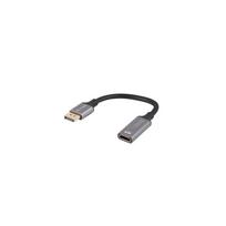 Lanberg Displayport (M) to HDMI (F) Adapter 8K on cable 20cm, Silver | AD-DP-HD-04