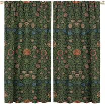 Bohemiškas augalų ir gėlių raštas Tamsinančios langų užuolaidos   William Morris meno spaudinys Vintažinės dekorinės užuolaidos   Svetainei, miegamajam 100*130 Grommet Top 1pcs
