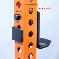 Saugumo J kabliai štangai pritūpimų stovui ir suoliukui - Sporto įrangos priedai For 50x50mm tube, 26mm hole juoda