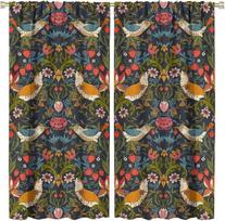 Bohemiški William Morris meno užtemdantys langų užuolaidos   Gėlės, Paukščiai ir Uogos Retro stiliaus užuolaidos   Svetainei, Miegamajam 21( 100*130 HOOK 1pcs
