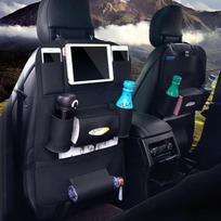 Odinis automobilio galinės sėdynės tvarkytuvas Sulankstomas galinės sėdynės pakabinamas laikiklis laikymo krepšiai audinių maišelis PU Leather juoda