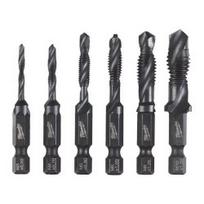 6 dalių kombinuotų grąžtų-sriegiklių rinkinys MILWAUKEE HSS-G 1/4"