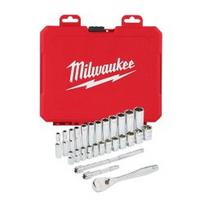 Terkšlės ir galvučių rinkinys MILWAUKEE Packout 1/4", 28 vnt.