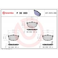 Diskinių stabdžių kaladėlių komplektas BREMBO P 30 003
