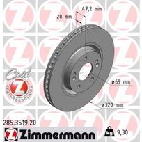 Stabdžių diskas ZIMMERMANN 285.3519.20