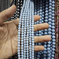 6-10mm Natural Angelite Round Beads for DIY Jewelry Making Natural Blue Angelite