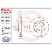 Stabdžių diskas BREMBO 09.D571.11